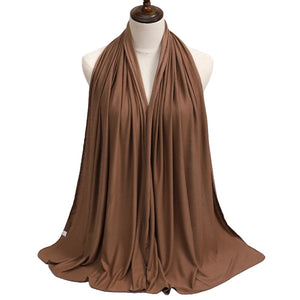 Hijab femme jersey coton modal – foulard long uni doux et extensible