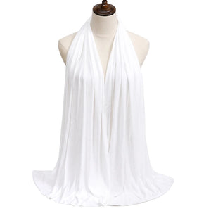 Hijab femme jersey coton modal – foulard long uni doux et extensible