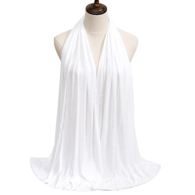Hijab femme jersey coton modal – foulard long uni doux et extensible