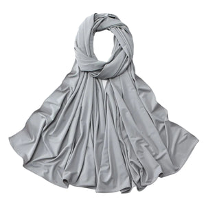 Hijab femme effet soie brillante – foulard fluide 170x60 cm