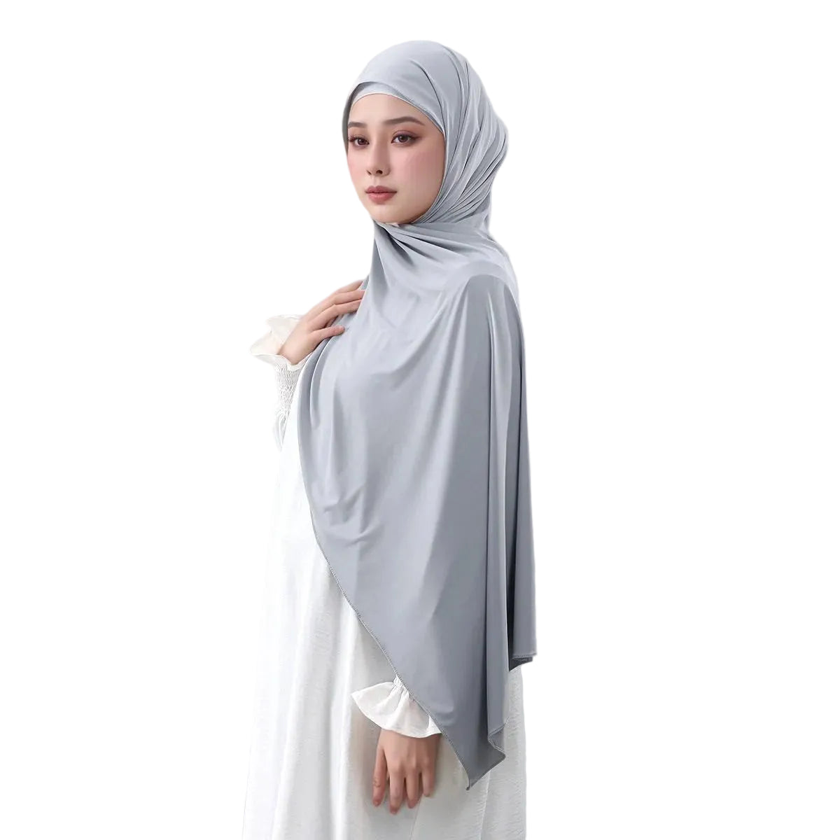 Hijab femme effet soie brillante – foulard fluide 170x60 cm
