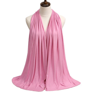 Hijab femme jersey coton modal – foulard long uni doux et extensible