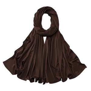 Hijab femme effet soie brillante – foulard fluide 170x60 cm
