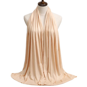 Hijab femme jersey coton modal – foulard long uni doux et extensible